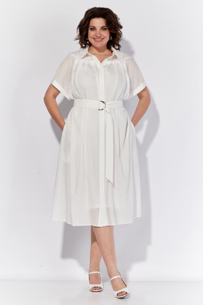 Платье летнее свободное с складками и поясом из тесьмы Anna Majewska 1536W - фото 2