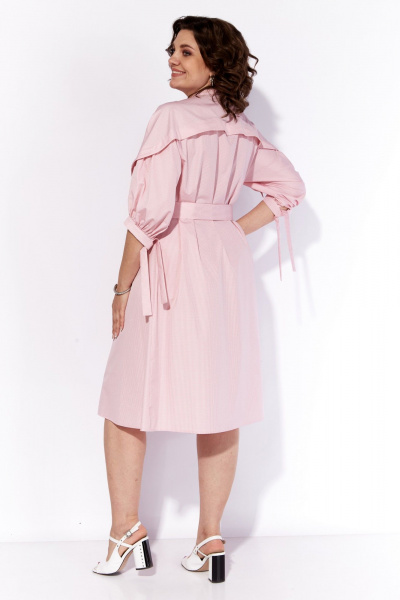 Платье А-силуэта с запахом и приталенным поясом Anna Majewska 1539Pink - фото 5