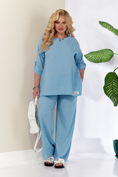 Блуза, брюки Anastasia 1102 голубой - фото 3