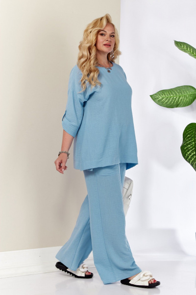 Блуза, брюки Anastasia 1102 голубой - фото 2