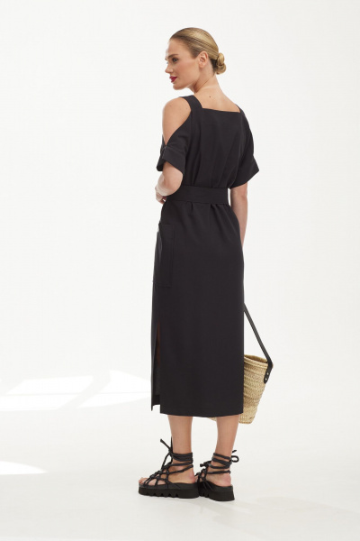 Льняной сарафан с вискозой для летних прогулок Твой имидж 1841 черный - фото 2