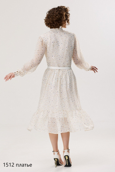 Платье из шифона с V-образным вырезом и воланами NiV NiV fashion 1512 - фото 7