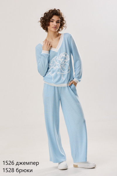 Вискозный джемпер с ажурным декором и вышивкой NiV NiV fashion 1526 - фото 10