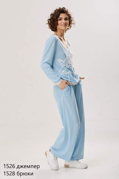 Вискозный джемпер с ажурным декором и вышивкой NiV NiV fashion 1526 - фото 9