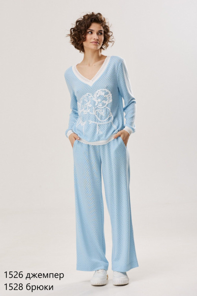 Вискозный джемпер с ажурным декором и вышивкой NiV NiV fashion 1526 - фото 1