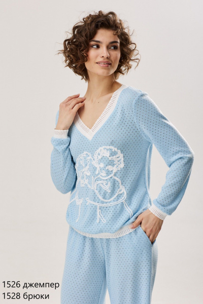 Вискозный джемпер с ажурным декором и вышивкой NiV NiV fashion 1526 - фото 8