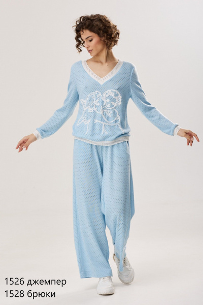 Вискозный джемпер с ажурным декором и вышивкой NiV NiV fashion 1526 - фото 4