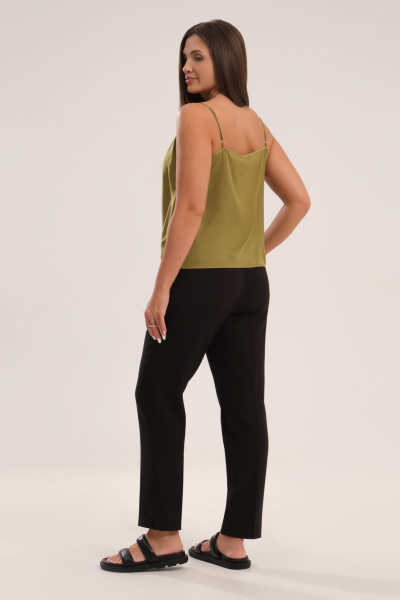 Блуза летняя из текстиля с регулируемыми бретелями Панда 27640z светло-зеленый - фото 3