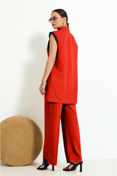 Летний комплект из блузы без рукавов и брюк Lissana 4925 коралл - фото 3