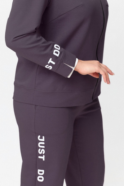 Спортивный костюм бомбер и брюки из трикотажа Bonna Image 889 серо-фиолетовый - фото 7