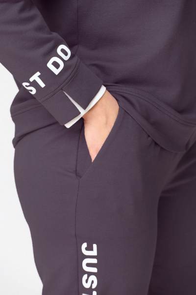 Спортивный костюм бомбер и брюки из трикотажа Bonna Image 889 серо-фиолетовый - фото 3