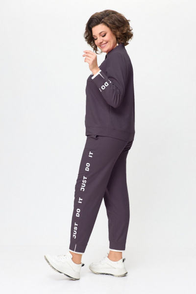 Спортивный костюм бомбер и брюки из трикотажа Bonna Image 889 серо-фиолетовый - фото 2