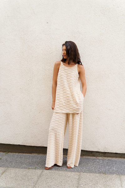 Круглогодичный бежевый джемпер из текстиля ANNETE A941 - фото 4