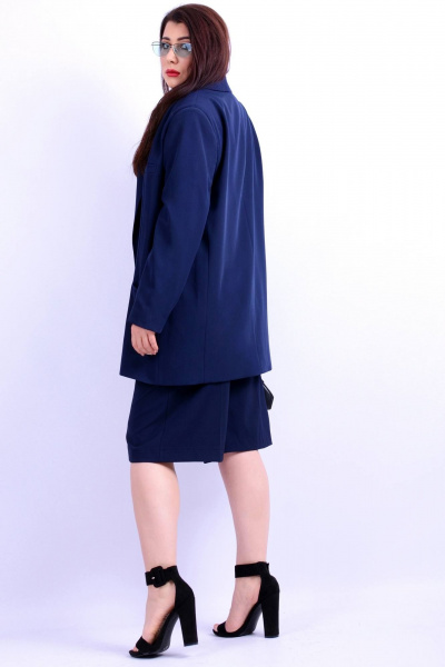 Летние женские шорты из текстиля с высокой посадкой синий Patriciа 01-5571 темно-синий - фото 2