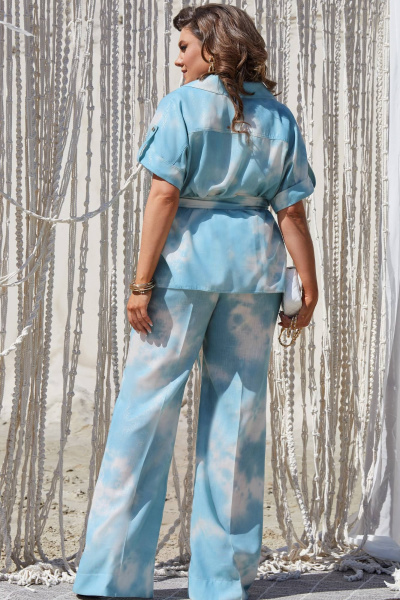 Блуза, брюки, жакет Vittoria Queen 21383/2 голубой - фото 3