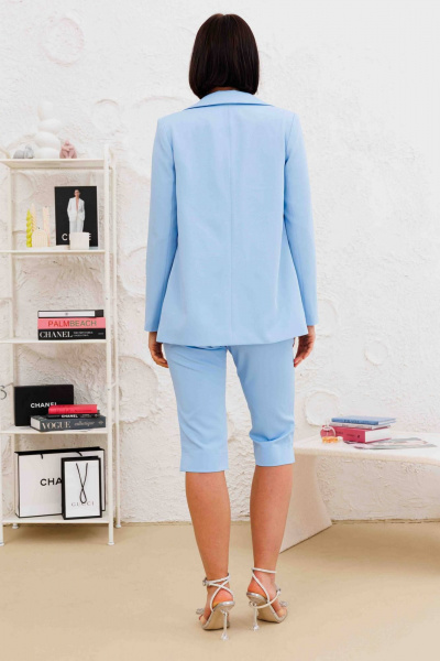 Деловой однобортный жакет прямого силуэта AURA otd 1100 небесный голубой - фото 2