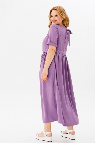 Летнее свободное платье из струящейся ткани с боковыми карманами Michel chic 2132/1 лаванда - фото 5
