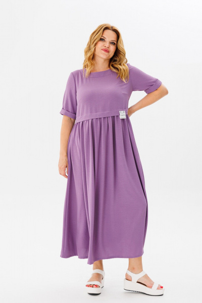 Летнее свободное платье из струящейся ткани с боковыми карманами Michel chic 2132/1 лаванда - фото 3