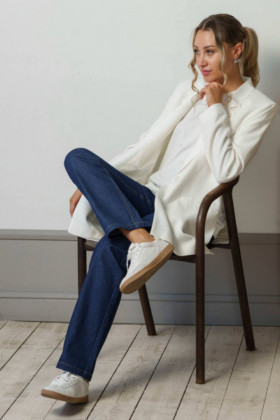 Синие джинсы прямого кроя из высококачественного денима для повседневного стиля Ivera 2062 темно-синий - фото 12