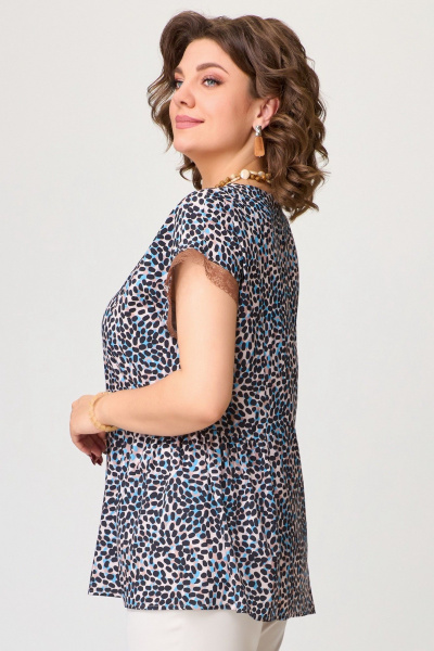 Летняя женская блуза полуприлегающего силуэта с кружевом Fita 20481 мультиколор - фото 7