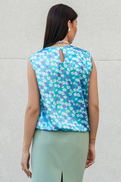 Летняя атласная блуза без рукавов с эластичной тесьмой LADO 899/3-9 - фото 2