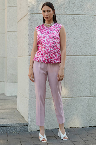 Летняя блуза из вискозы с пуговицами и рукавом-рипсом LADO 899/3-16 - фото 6