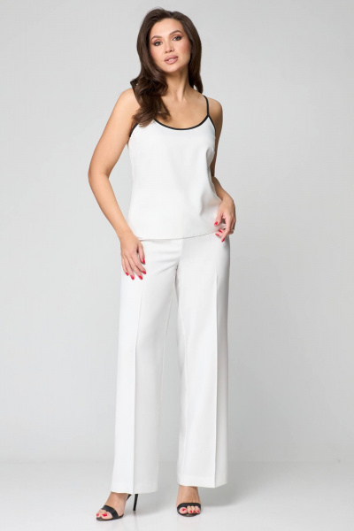 Блуза, брюки и топ для повседневного образа Мишель стиль 1201 черно-белый - фото 7