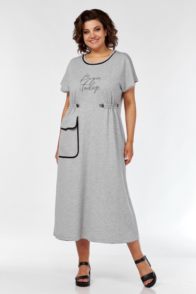 Трикотажное платье свободного силуэта с кулисами Jurimex 3140 - фото 1