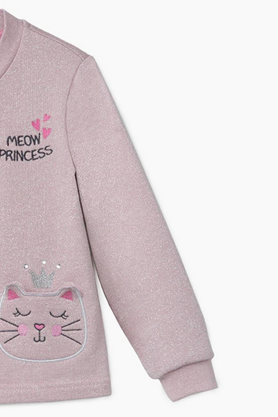 Кофта с принтом в стиле капсулы для девочки из хлопка Bell Bimbo 202001 св.розовый - фото 2