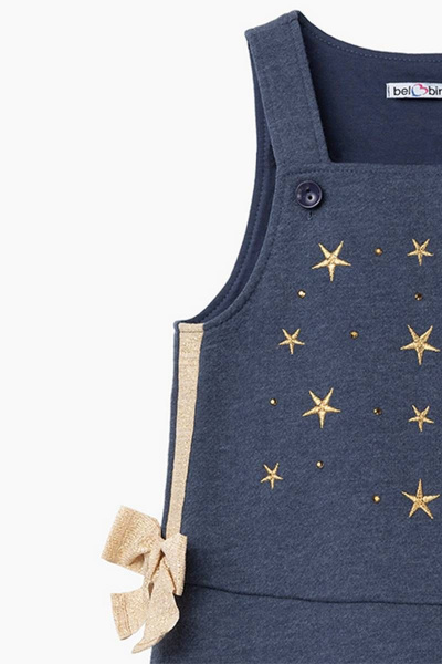 Сарафан на каждый день из хлопка с золотой вышивкой Bell Bimbo 202015 деним - фото 2