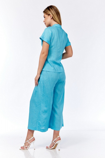 Жакет, кюлоты Милора-стиль 1245 голубой - фото 2