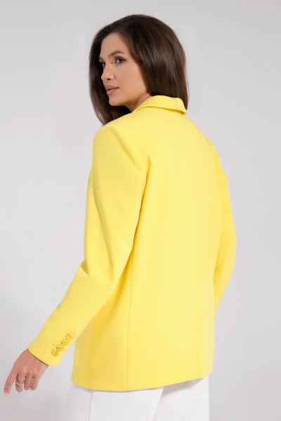 Деловой женский удлиненный жакет из текстиля Панда 123330w желтый - фото 3