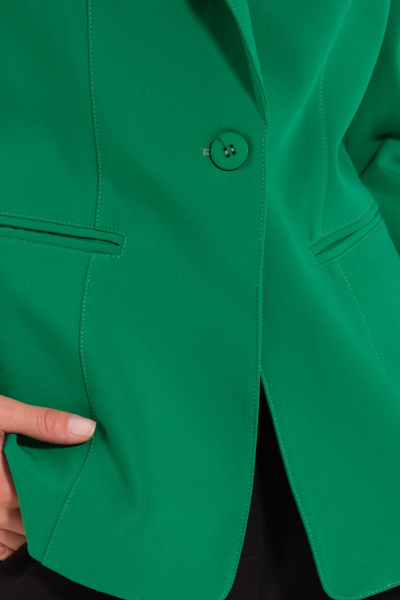 Элегантный жакет на пуговицах с глубоким V-воротником Панда 131530w зеленый - фото 2