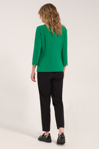 Элегантный жакет на пуговицах с глубоким V-воротником Панда 131530w зеленый - фото 3