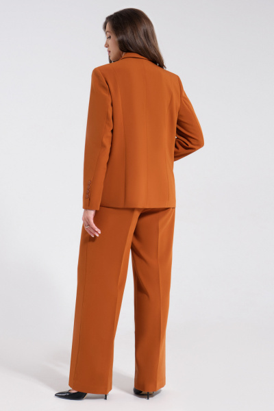 Костюм из текстиля: укороченные брюки и жакет для делового стиля Панда 150620w горчичный - фото 2