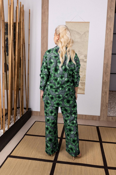 Зеленые брюки с резинкой на пояс и карманами ASV 2713 зеленый - фото 2