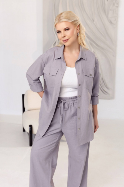 Туника прямого силуэта с длинным рукавом и отрезной кокеткой ASV 2719 - фото 2