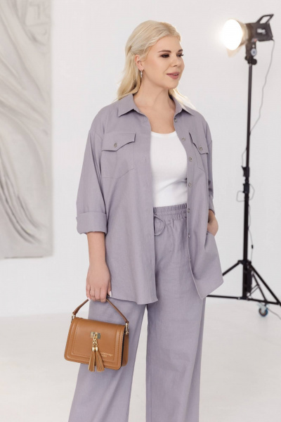 Туника прямого силуэта с длинным рукавом и отрезной кокеткой ASV 2719 - фото 1