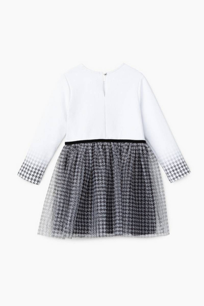 Платье на каждый день с цифровой печатью и сетчатым декором Bell Bimbo 202022 белый/черный - фото 3