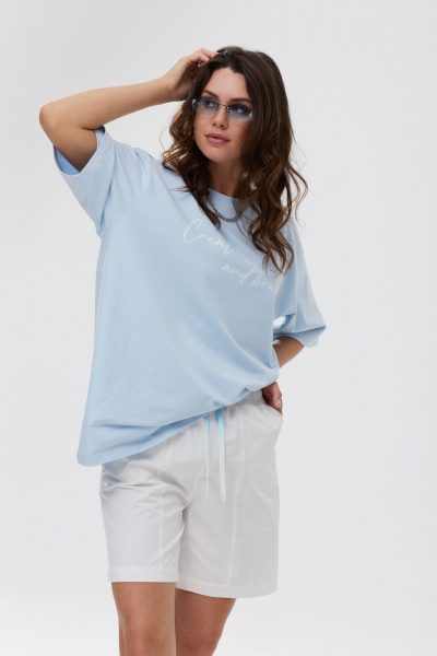 Шорты из хлопка прямого силуэта с карманами MG Wear 4119 молочный - фото 1