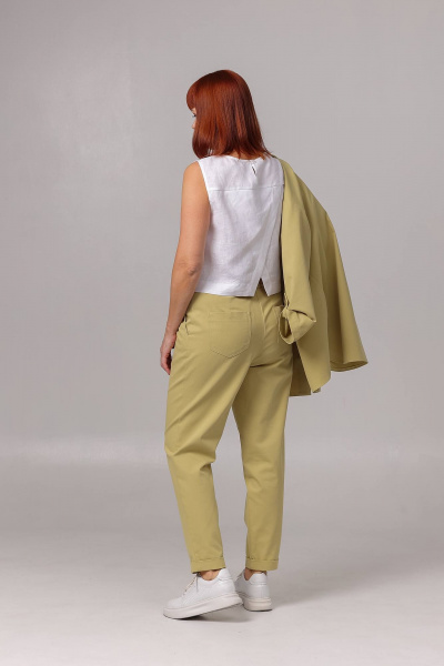 Брюки и рубашка в стиле на каждый день из текстиля Соджи 616 горчица - фото 7