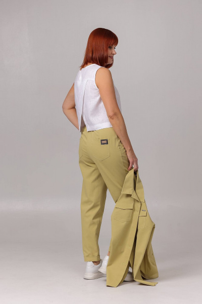 Брюки и рубашка в стиле на каждый день из текстиля Соджи 616 горчица - фото 6