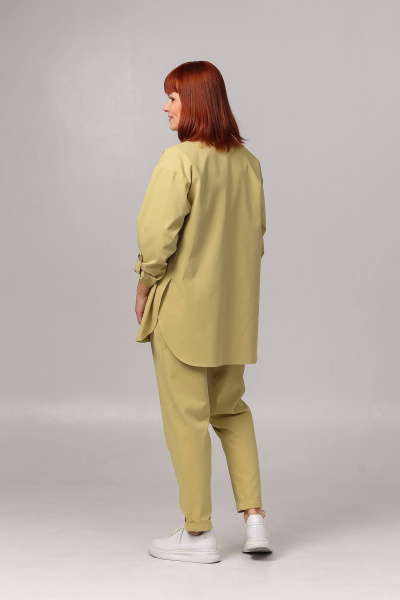 Брюки и рубашка в стиле на каждый день из текстиля Соджи 616 горчица - фото 4