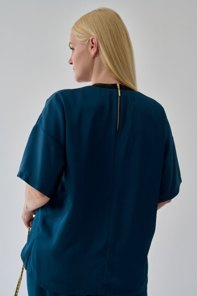 Блуза и брюки оверсайз для повседневного стиля Мастер Мод 756ас изумруд - фото 3