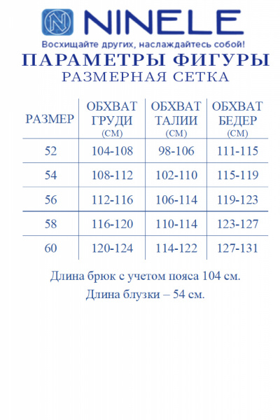 Блуза, брюки Ninele 7450 пудра - фото 9