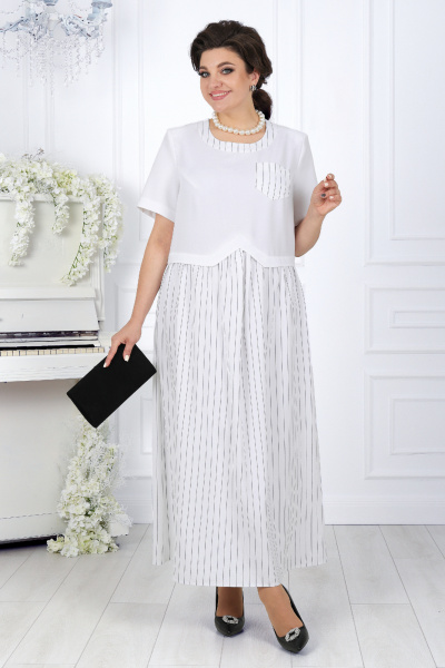 Платье Ninele 7454 белый - фото 3