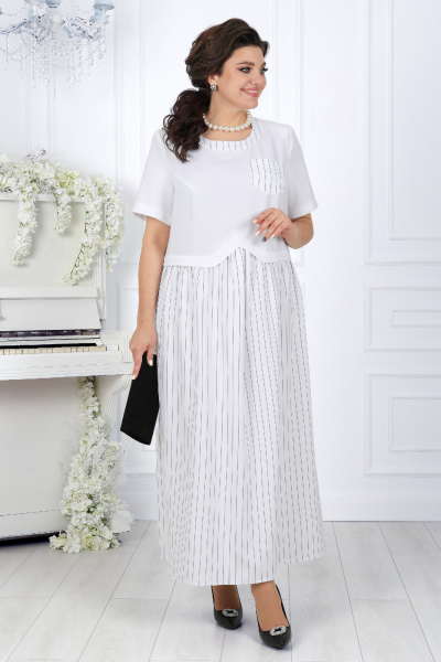 Платье Ninele 7454 белый - фото 4