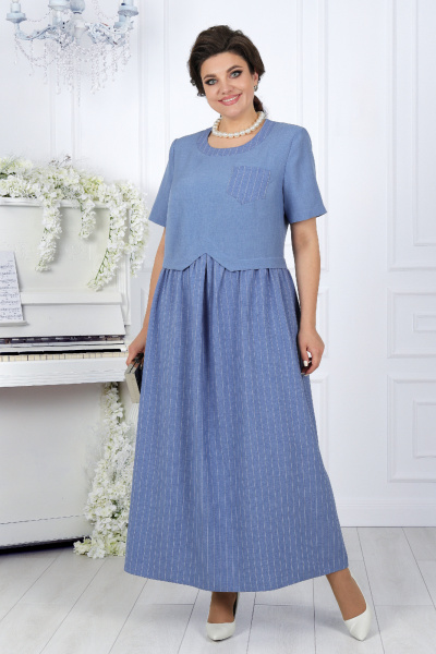Платье Ninele 7454 небесный - фото 3