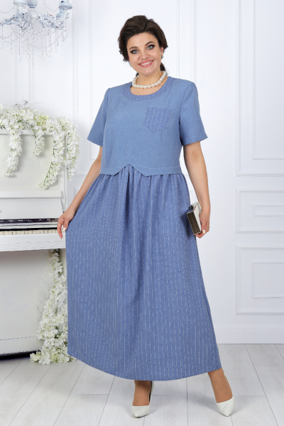 Платье Ninele 7454 небесный - фото 4