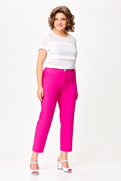 Розовые джинсы из стрейч-денима с регулируемой длиной Swallow 752 фуксия - фото 4